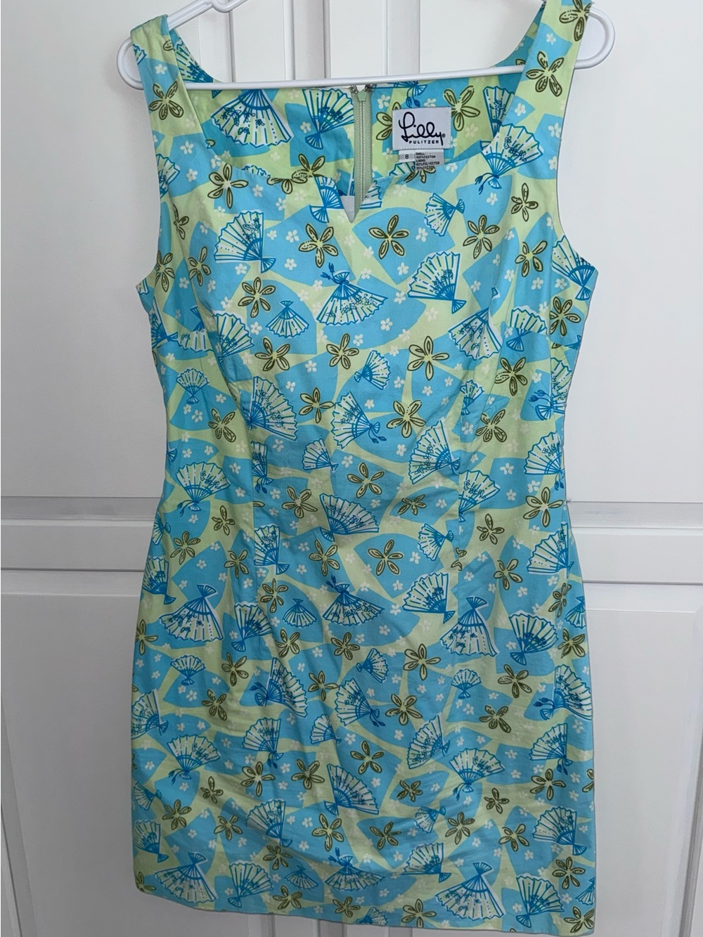 Lilly Pulitzer Vintage White Label Sleeveless Blue & Green Floral
Dress
